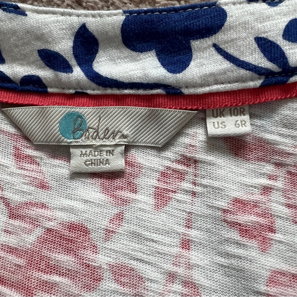 Boden Tarifa Floral Shift Jersey Cotton Preppy Beach Minimalist Dress Size 6 - Picture 3 of 7